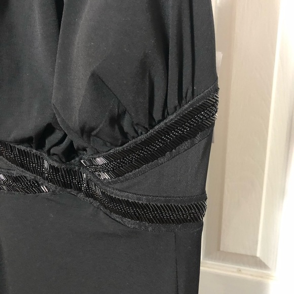 Dressbarn -Black-Beaded-Mesh-Evening-Gown - Picture 3 of 9